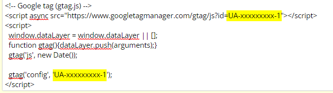 Google Analytics code location in the <head> tag