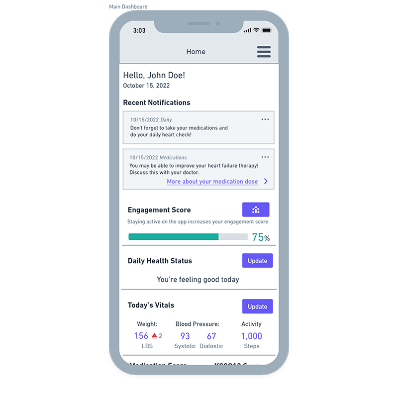 HF Dashboard Wireframe