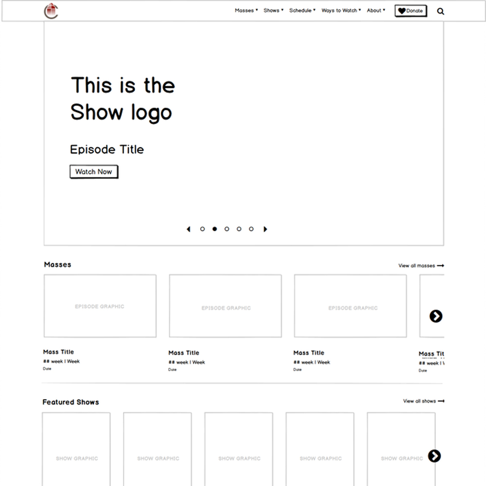 CatholicTV Design Wireframe