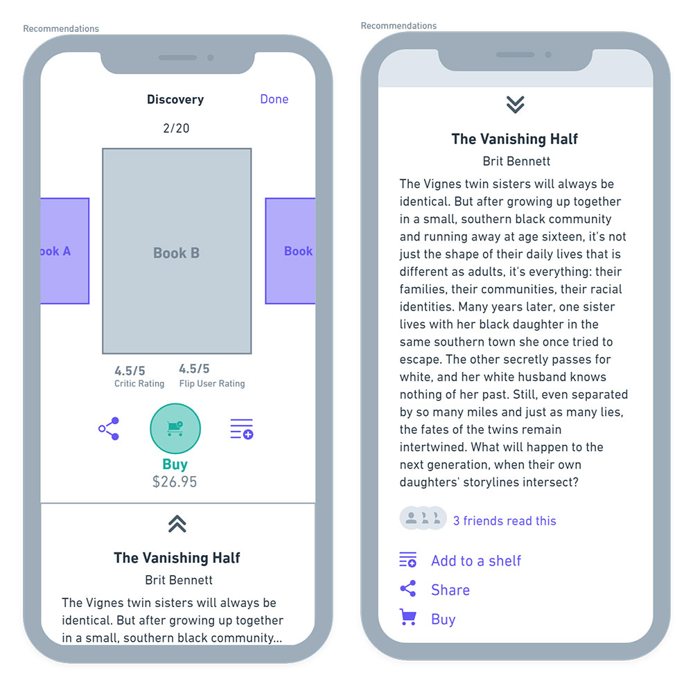 Book Recommendation App Wireframe 2