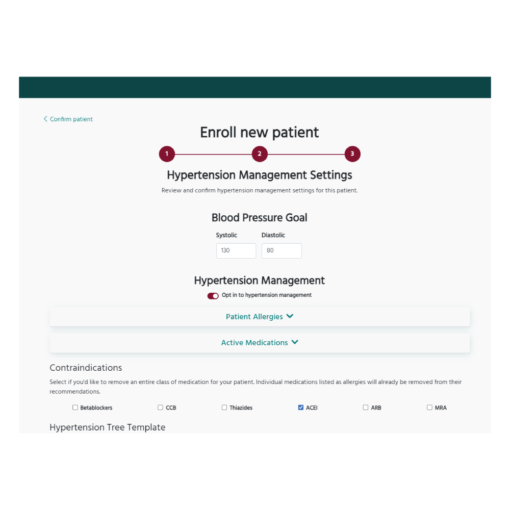 Hypertension Contact Wireframe