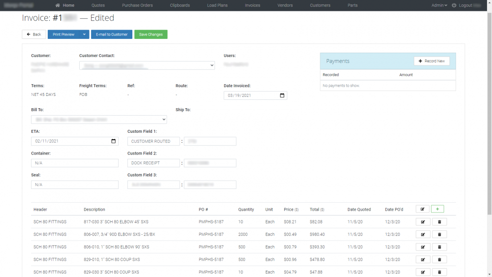 Invoice template