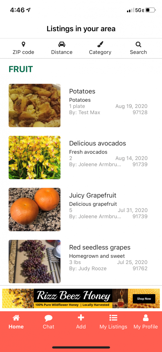 Tangeloo Fruit Listings