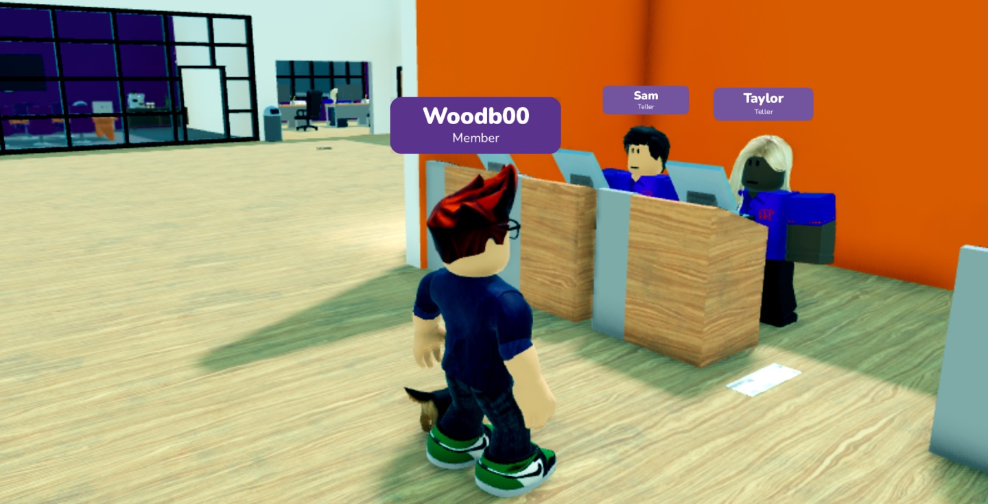 Actual WMA gameplay: a member approaches the teller counter